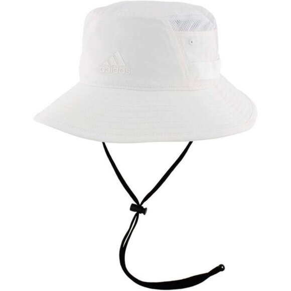 ⚡Adidas Men White/3.0 100% Polyester Victory Outdoors Sun Athletic Bucket Hat - Picture 3 of 6